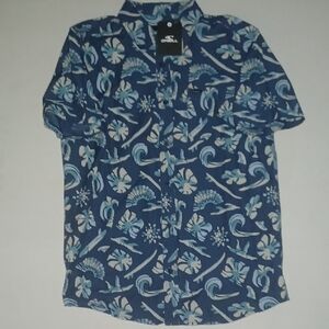 O'Neill Hawaiian Shirt Size-S Blue NWT